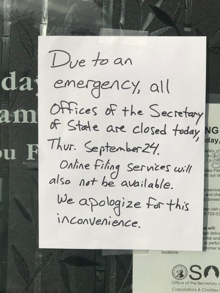 WA SOS emergency closure